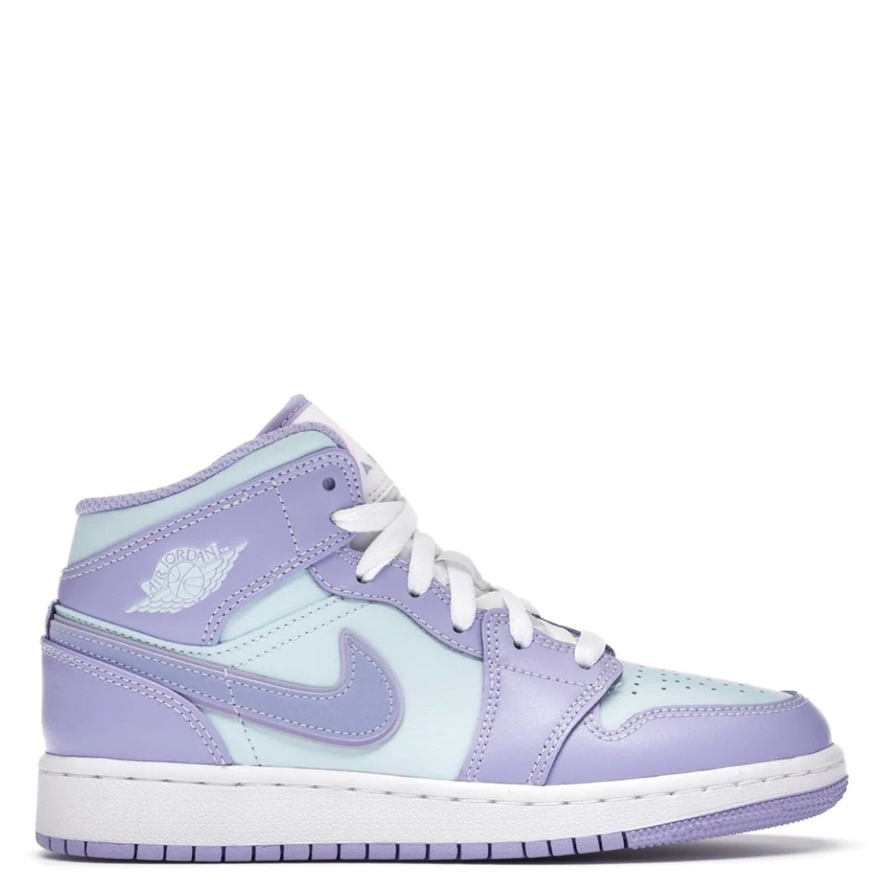 Air Jordan 1 Mid Gs Purple Aqua Soleplus Limiterade Sneakers Streetwear And Mer 1224