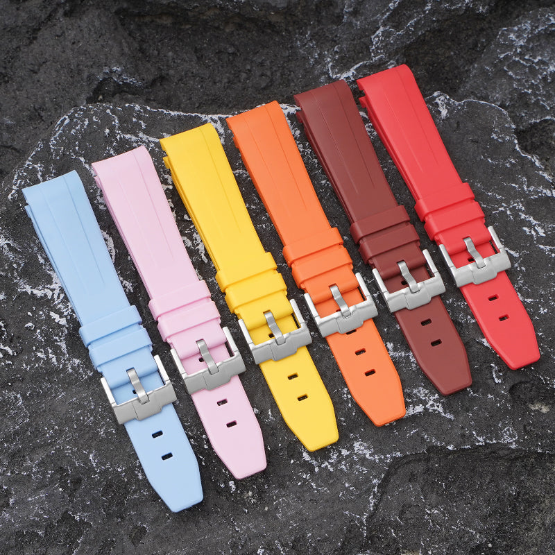 Curved Silicone Strap - Red