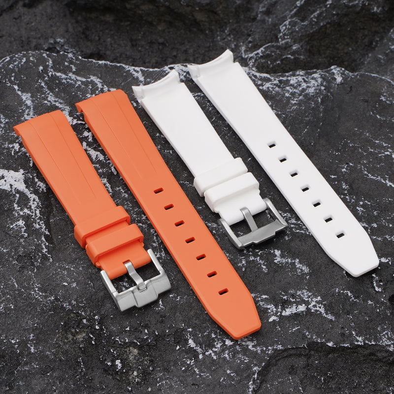 Curved Silicone Strap - White