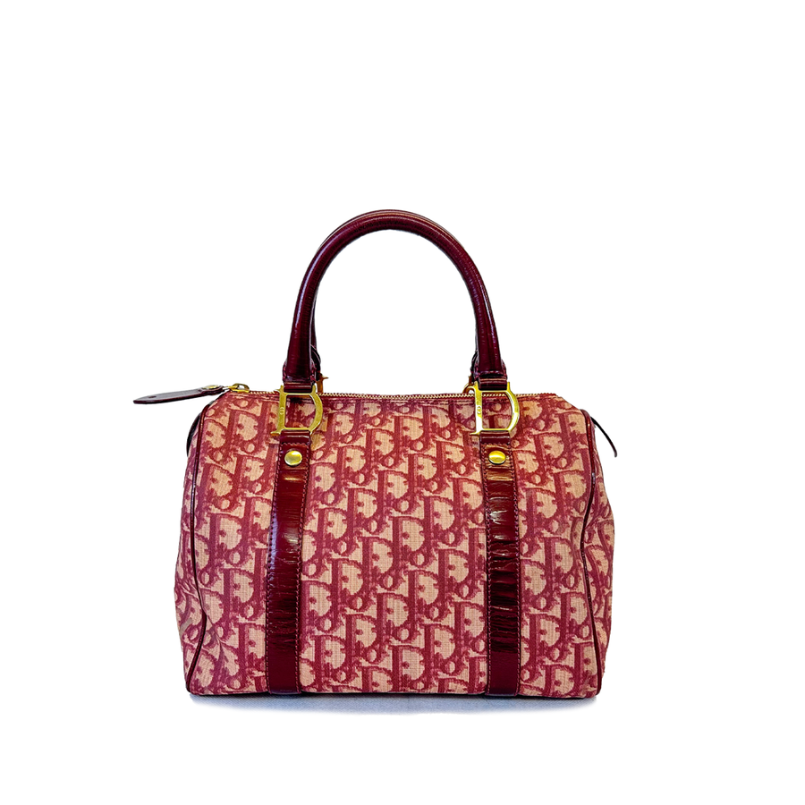 Dior Mini Boston Handbag Trotter Red