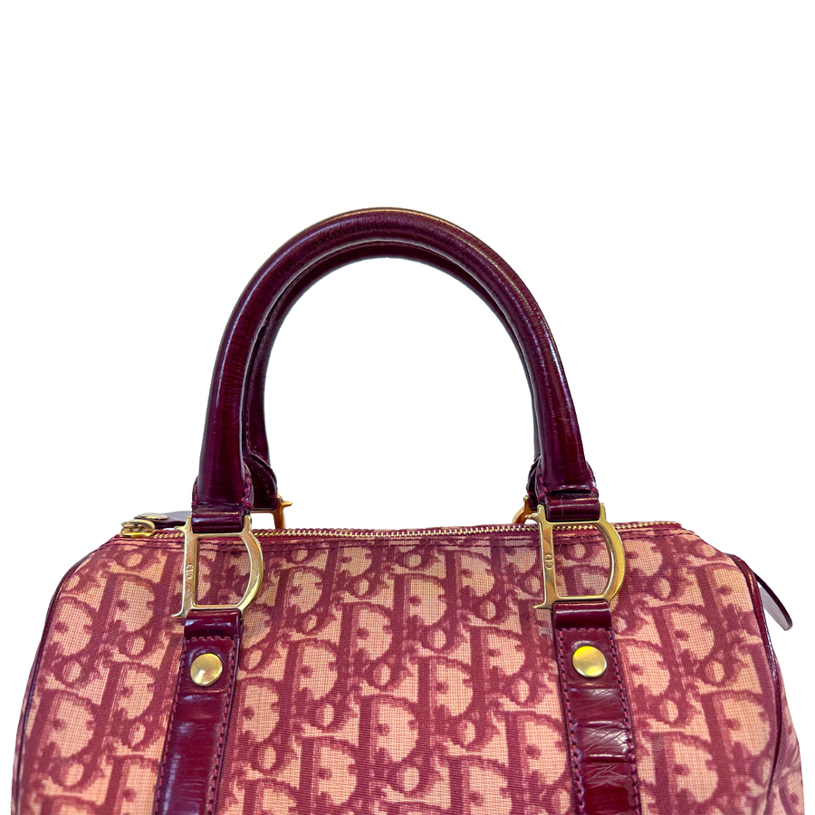 Dior Mini Boston Handbag Trotter Red