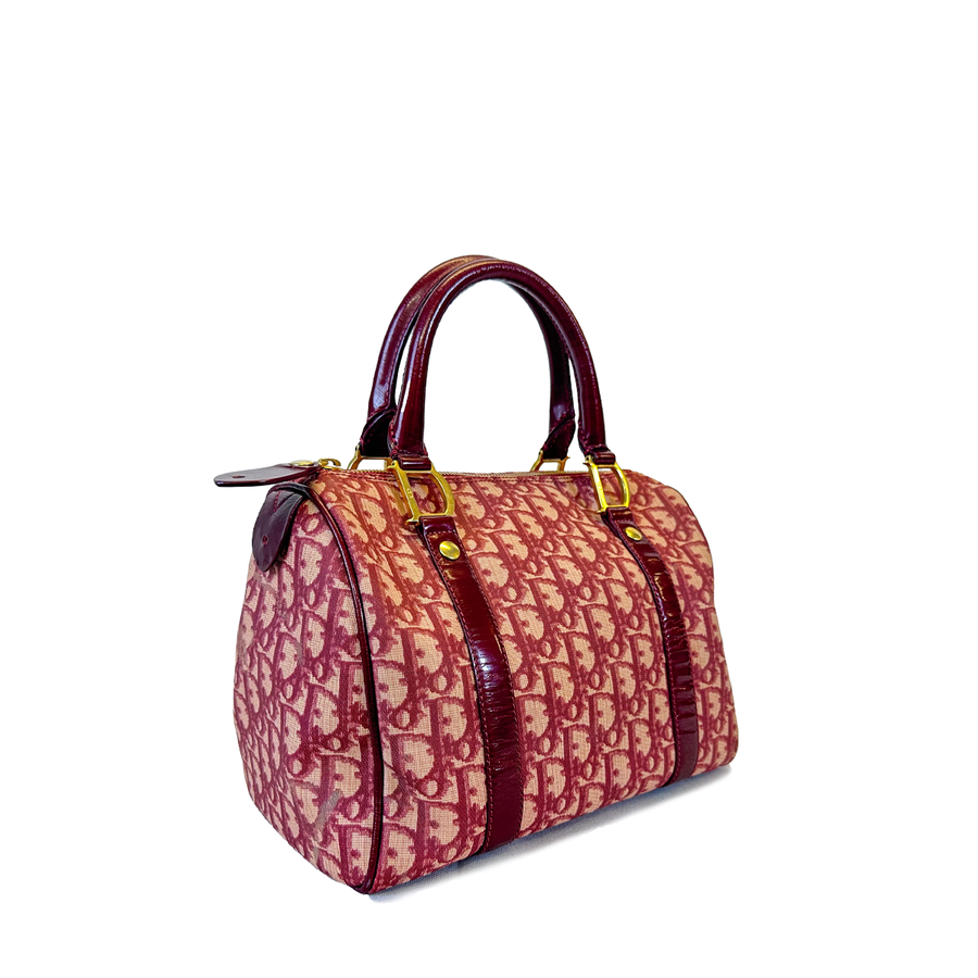 Dior Mini Boston Handbag Trotter Red