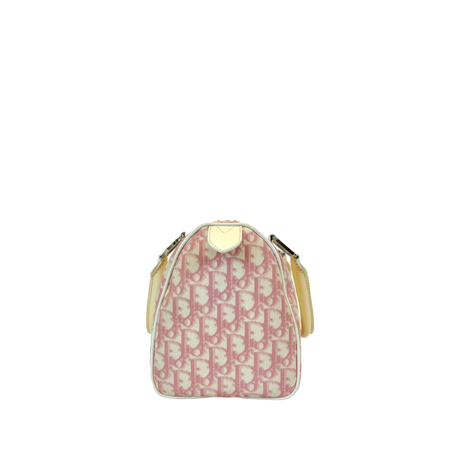 DIOR MINI BOSTON HANDBAG TROTTER PINK