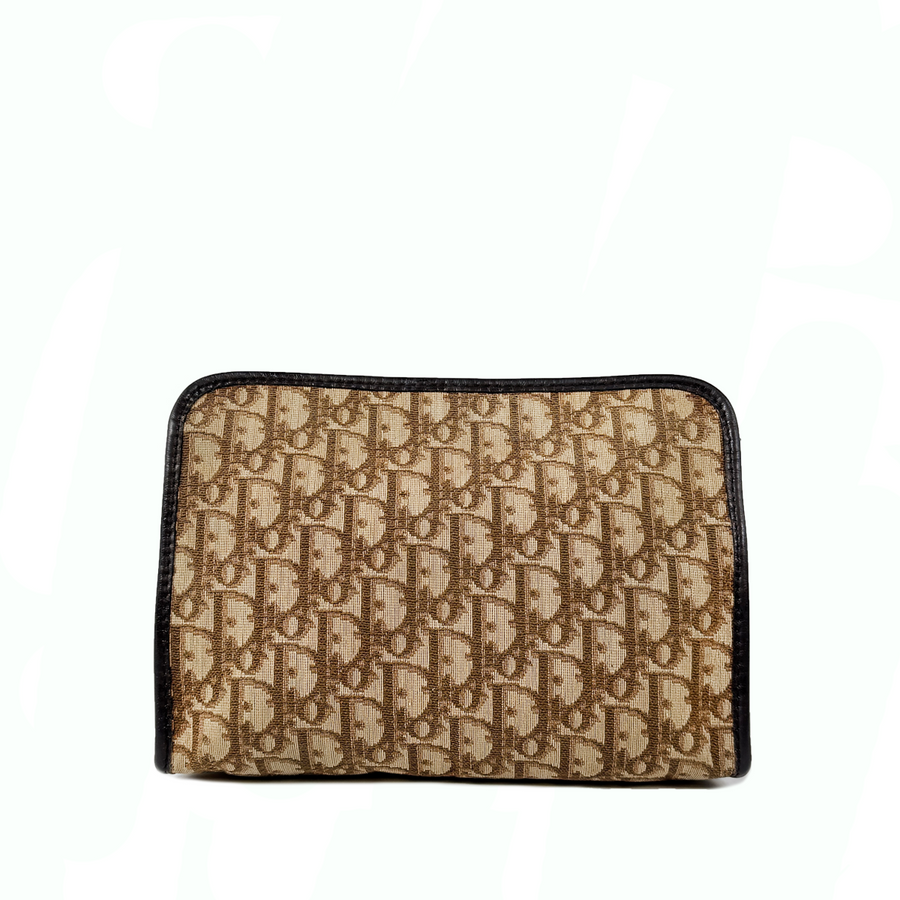 Christian Dior Trotter Canvas Clutch Bag 'Brown'