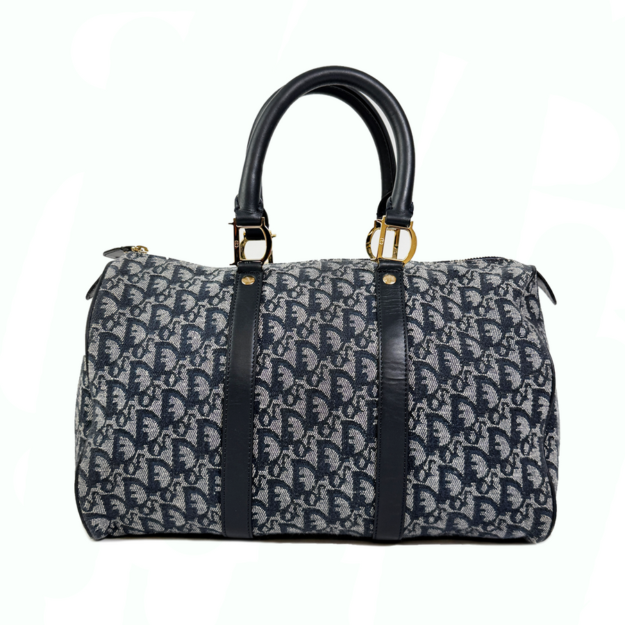 Dior Trotter Canvas Hand Bag Navy
