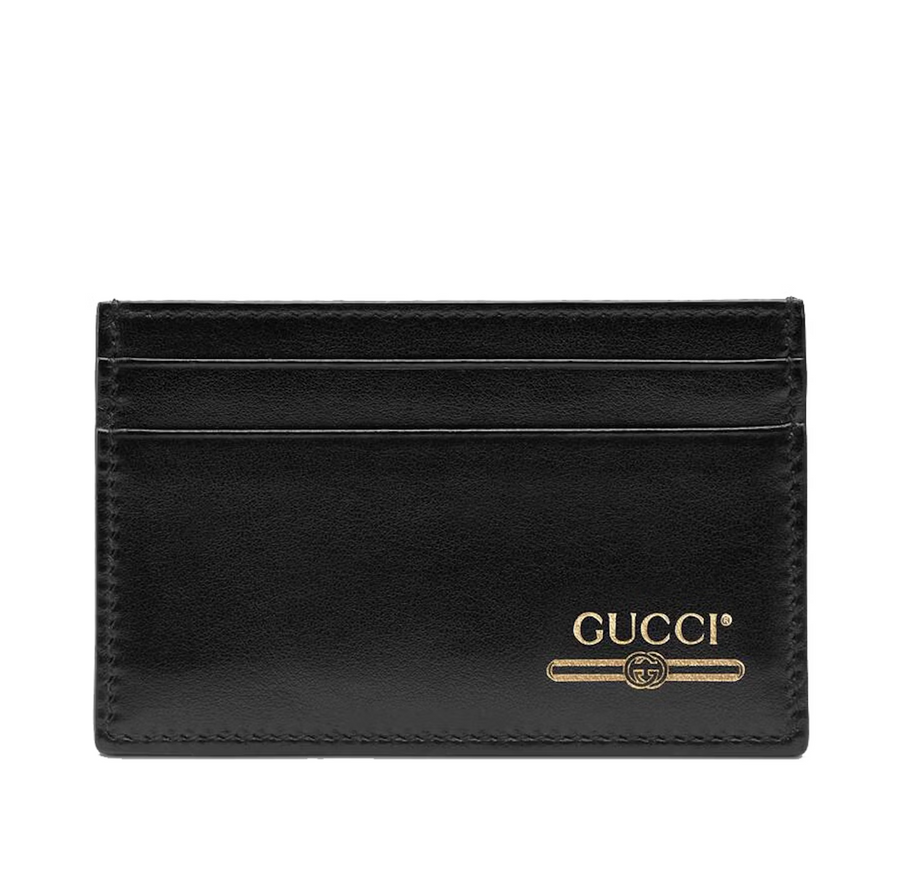 Gucci läder Gold Logo korthållare