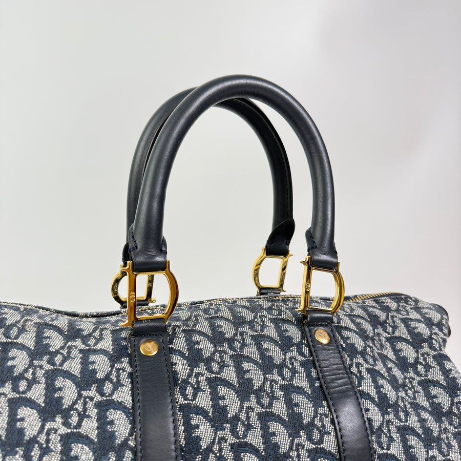 Dior Trotter Canvas Hand Bag Navy