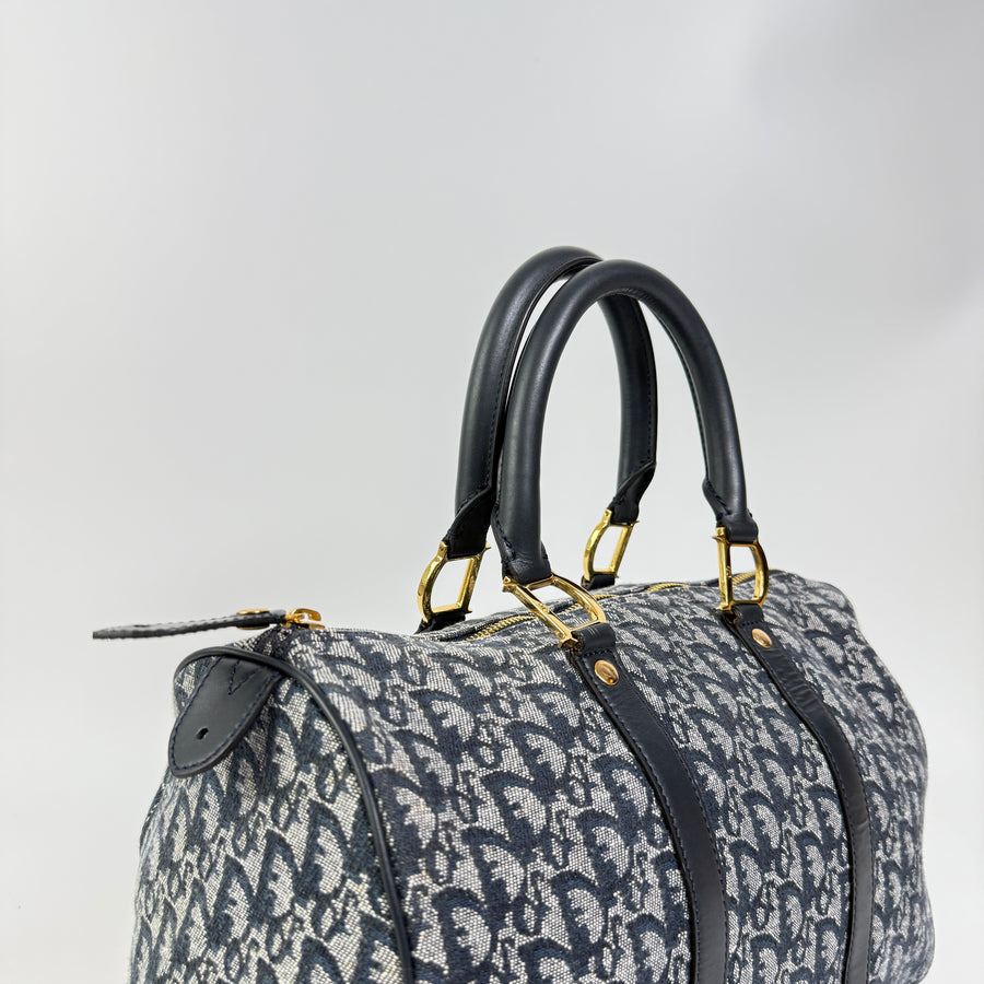 Dior Trotter Canvas Hand Bag Navy