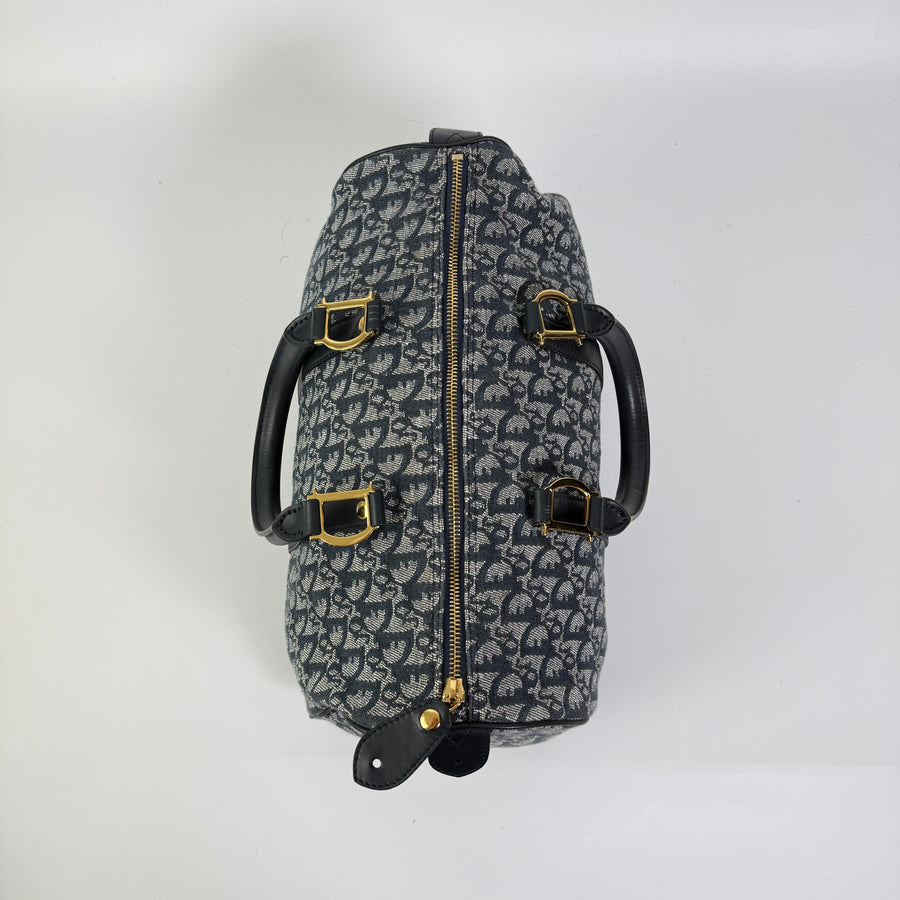 Dior Trotter Canvas Hand Bag Navy