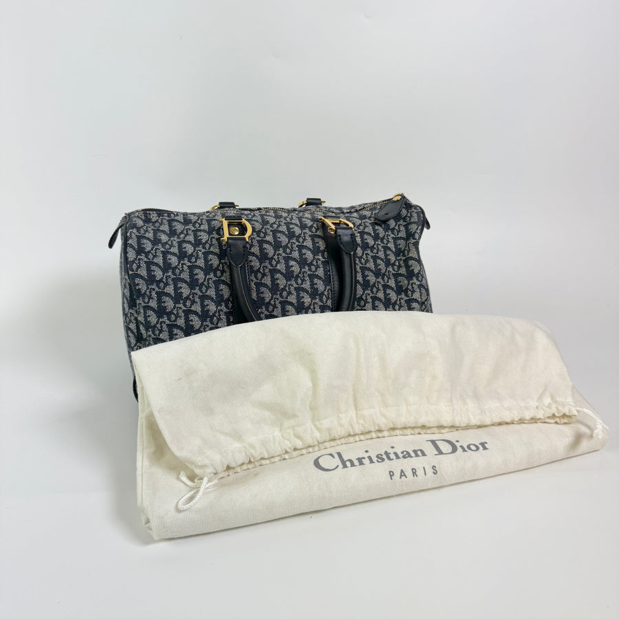 Dior Trotter Canvas Hand Bag Navy