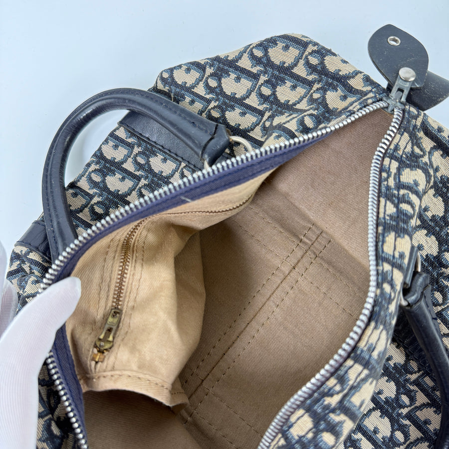 Trotter Canvas Boston Bag Navy