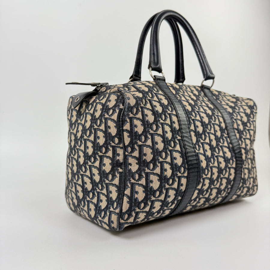 Trotter Canvas Boston Bag Navy