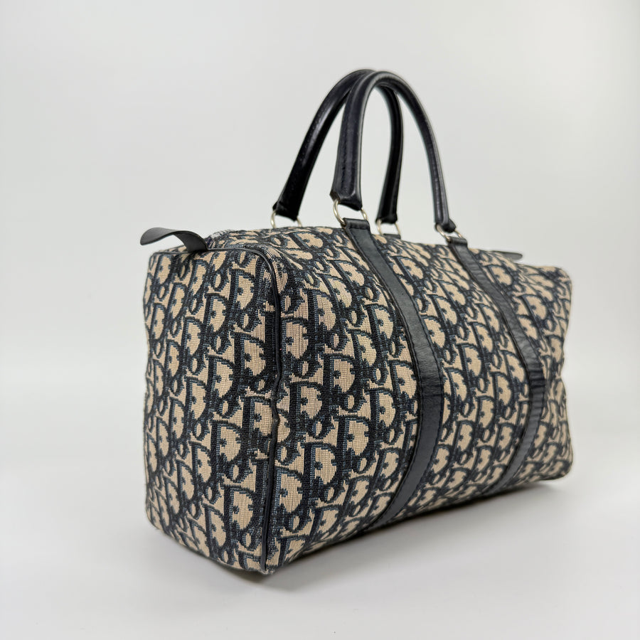 Trotter Canvas Boston Bag Navy