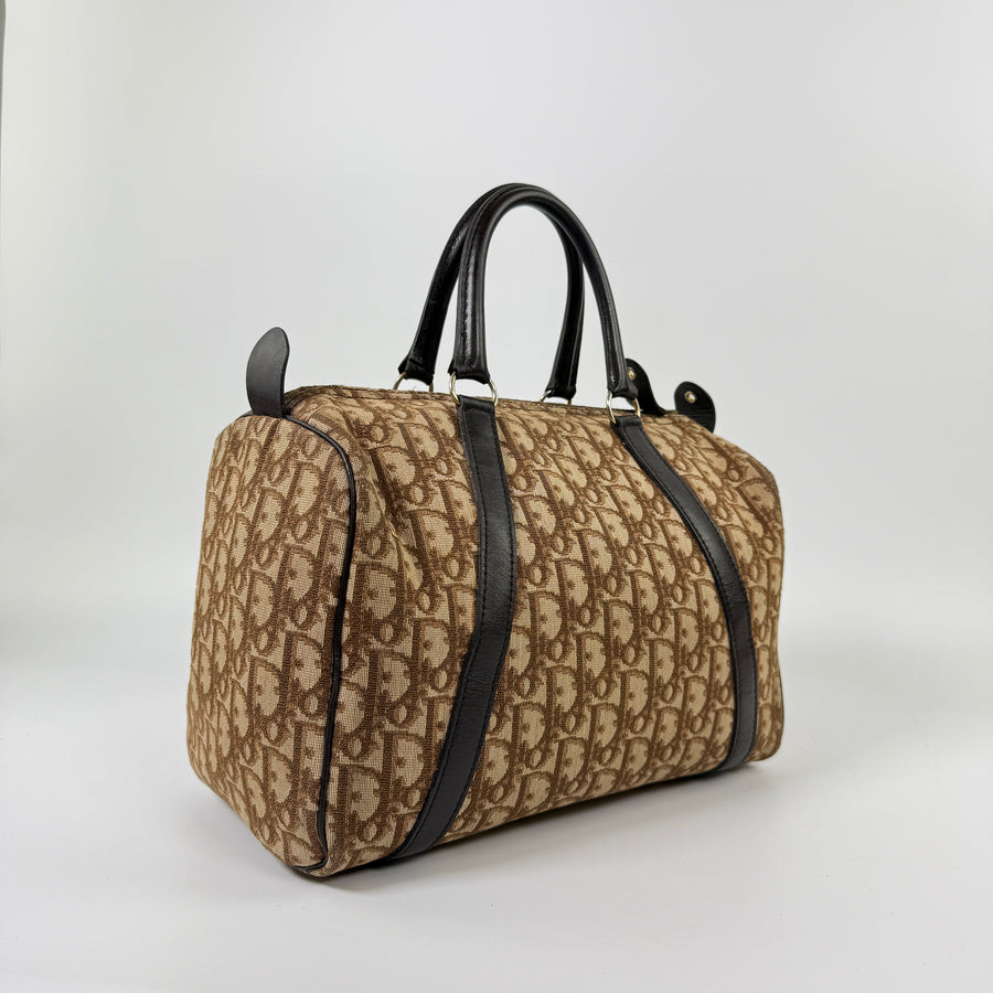 Trotter Canvas Boston Bag Brown