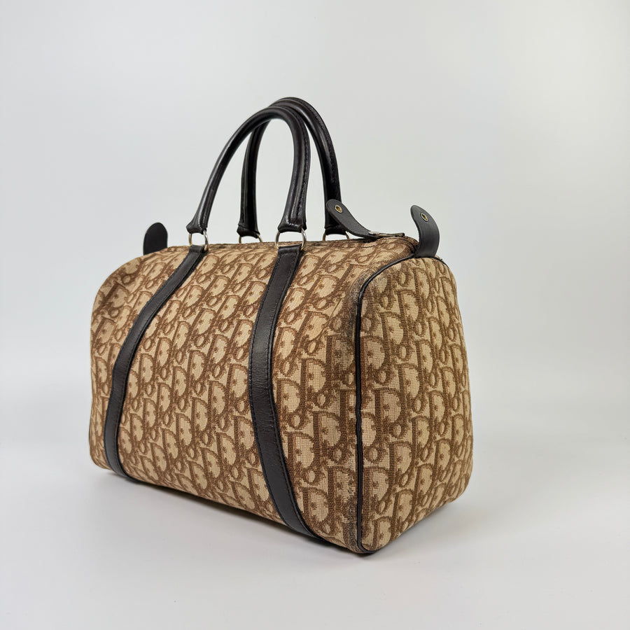 Trotter Canvas Boston Bag Brown