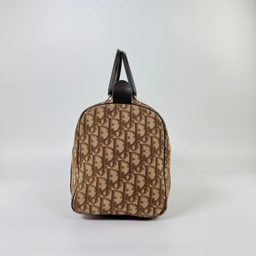 Trotter Canvas Boston Bag Brown