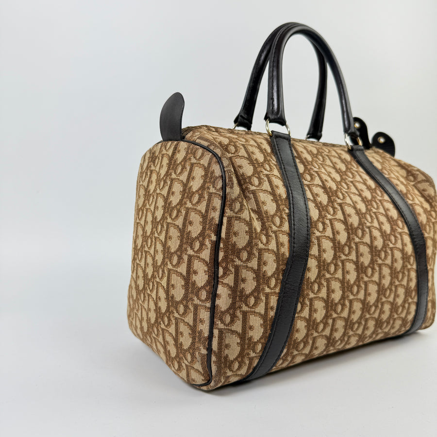 Trotter Canvas Boston Bag Brown