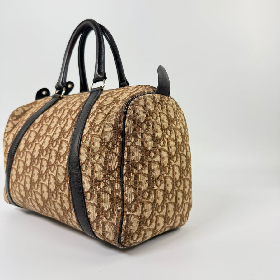 Trotter Canvas Boston Bag Brown