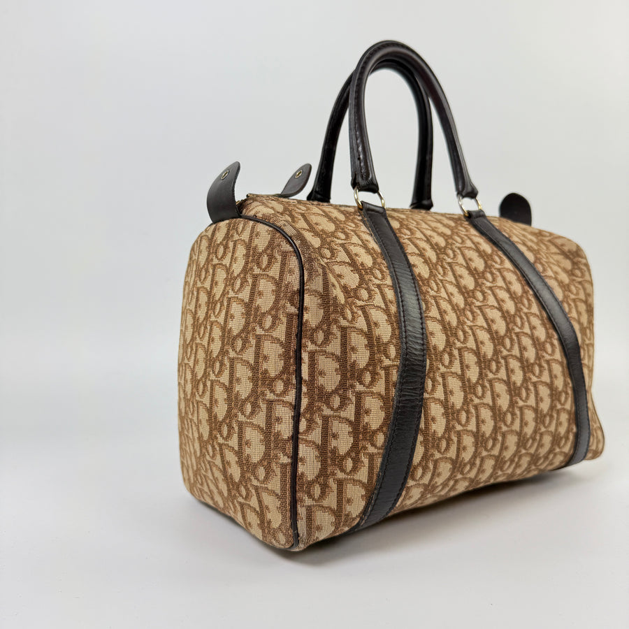 Trotter Canvas Boston Bag Brown
