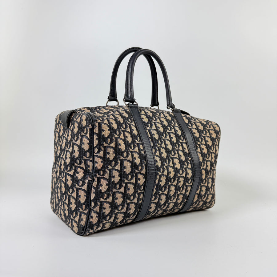 Trotter Canvas Boston Bag Navy