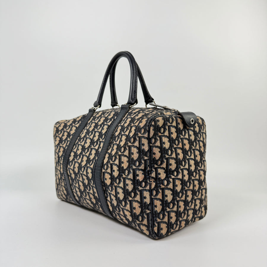 Trotter Canvas Boston Bag Navy