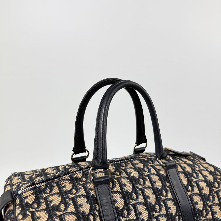 Trotter Canvas Boston Bag Navy
