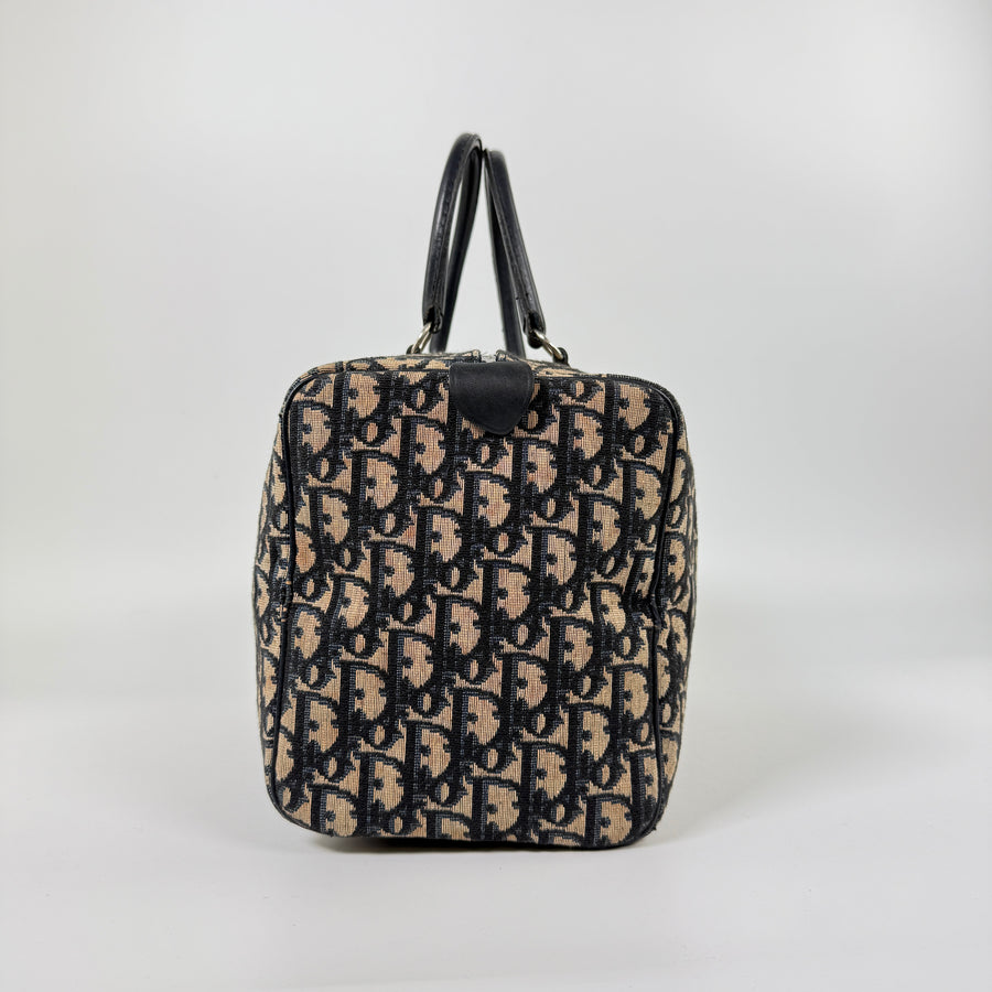 Trotter Canvas Boston Bag Navy