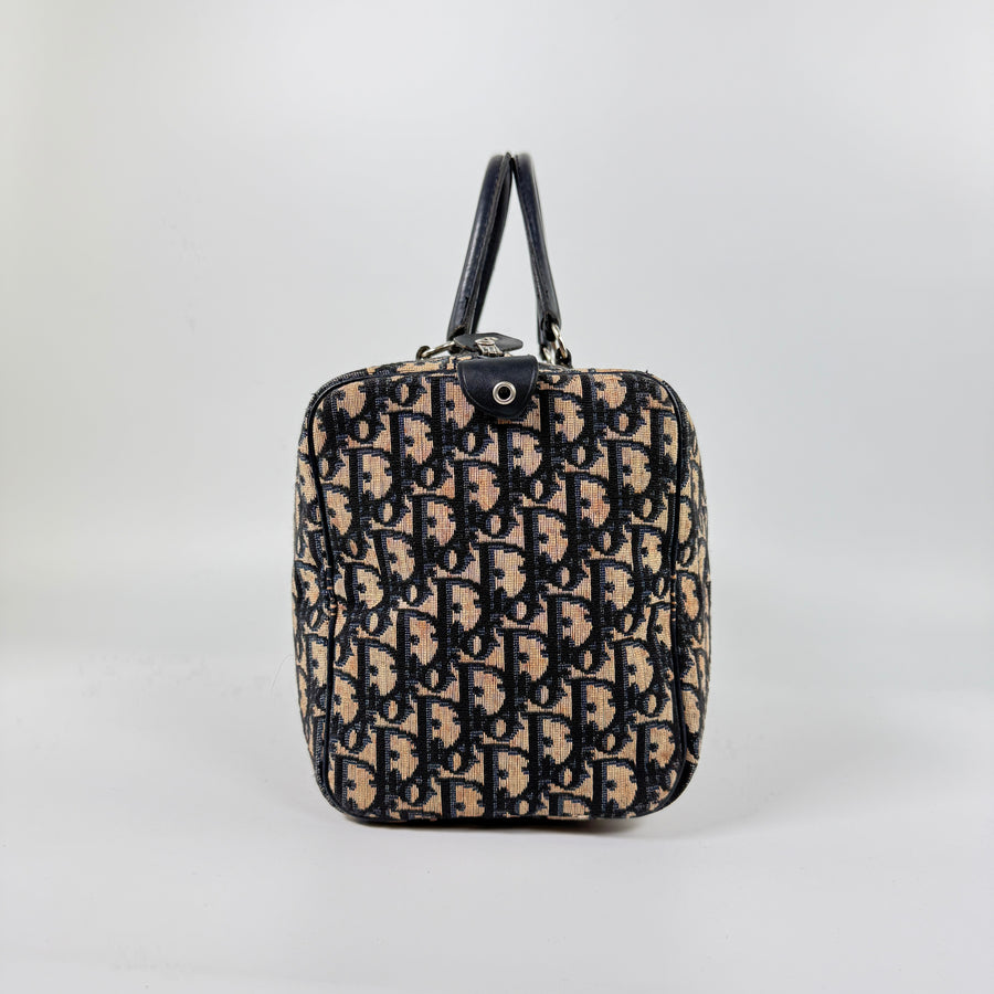 Trotter Canvas Boston Bag Navy