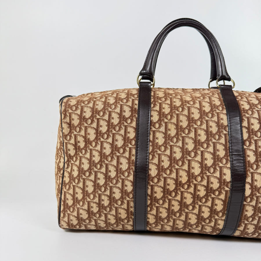Dior Trotter Canvas Duffle Bag Brown