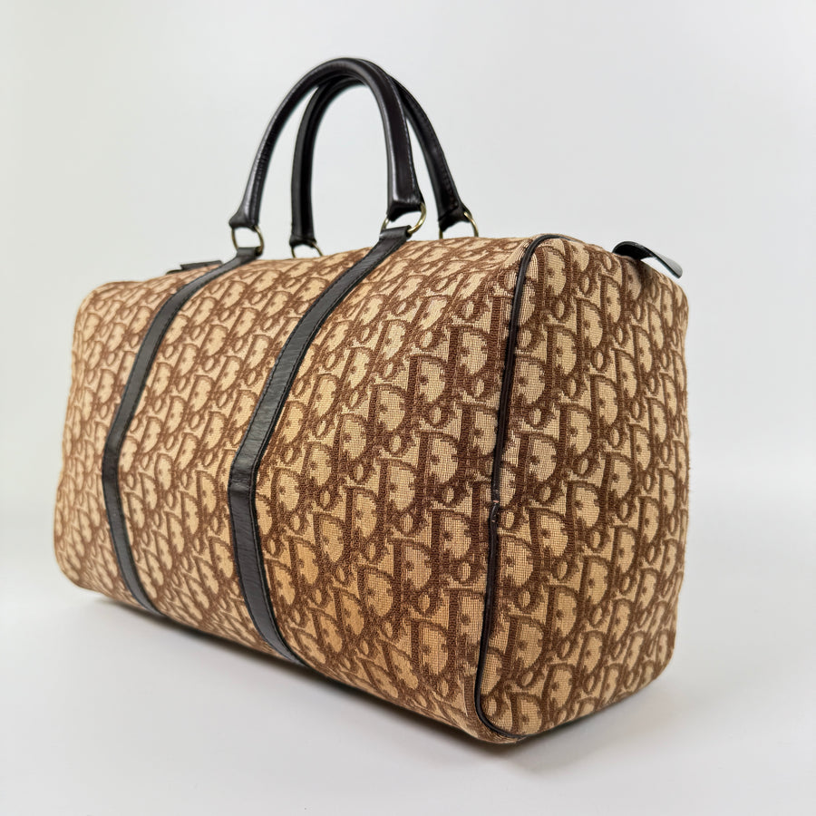 Dior Trotter Canvas Duffle Bag Brown