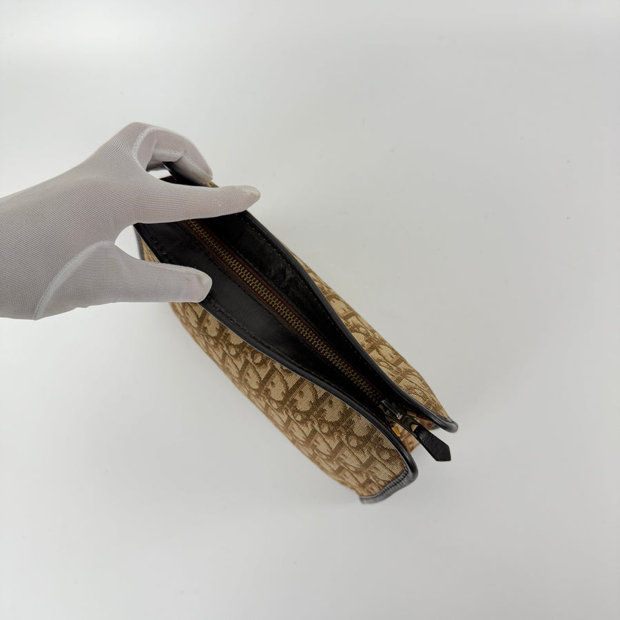 Christian Dior Trotter Canvas Clutch Bag 'Brown'