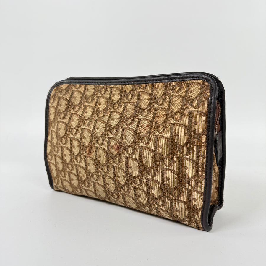 Christian Dior Trotter Canvas Clutch Bag 'Brown'