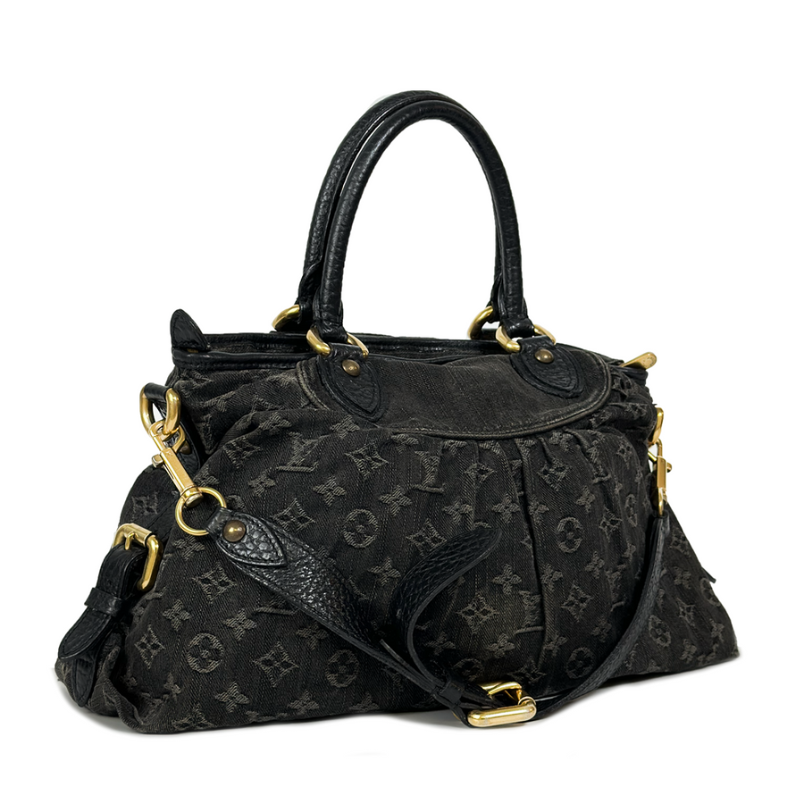 Louis Vuitton Black Monogram Denim Neo Cabby MM Bag