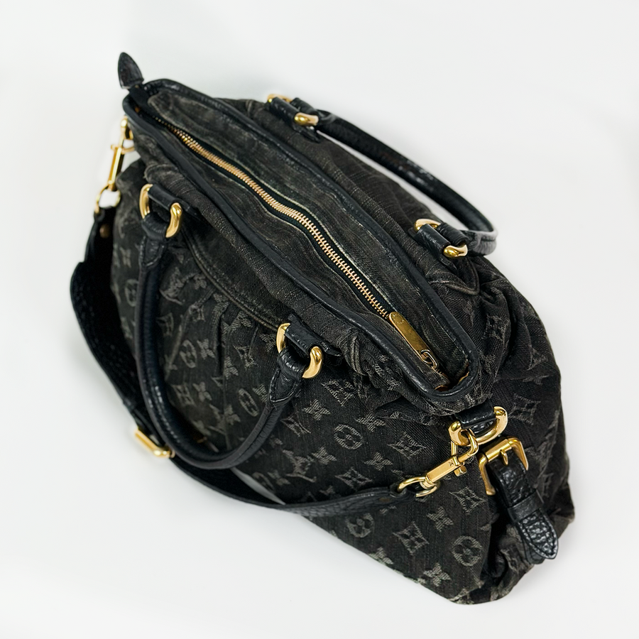 Louis Vuitton Black Monogram Denim Neo Cabby MM Bag