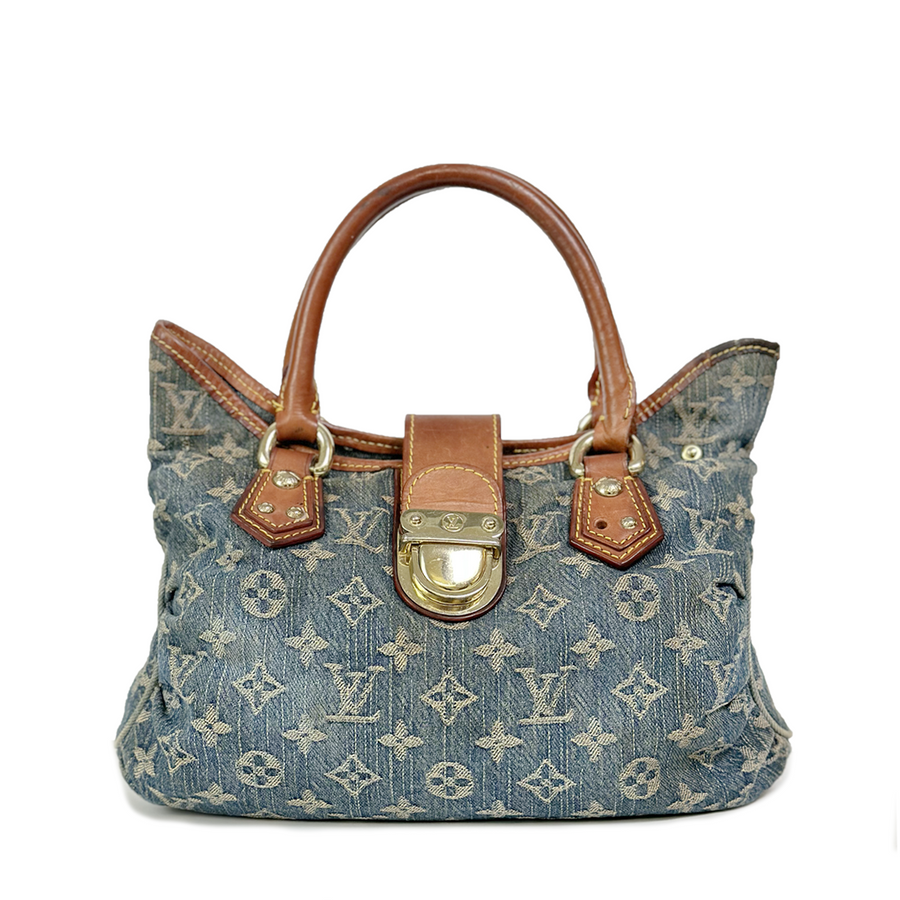 Louis Vuitton Monogram Denim Pleaty Satchel