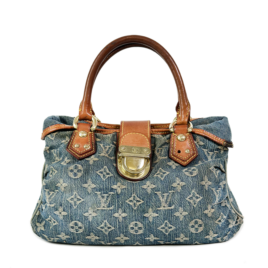 Louis Vuitton Monogram Denim Pleaty Satchel