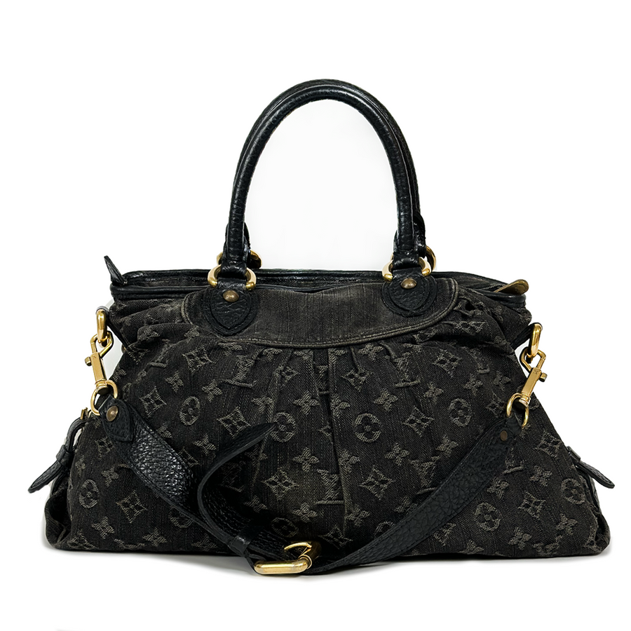 Louis Vuitton Black Monogram Denim Neo Cabby MM Bag