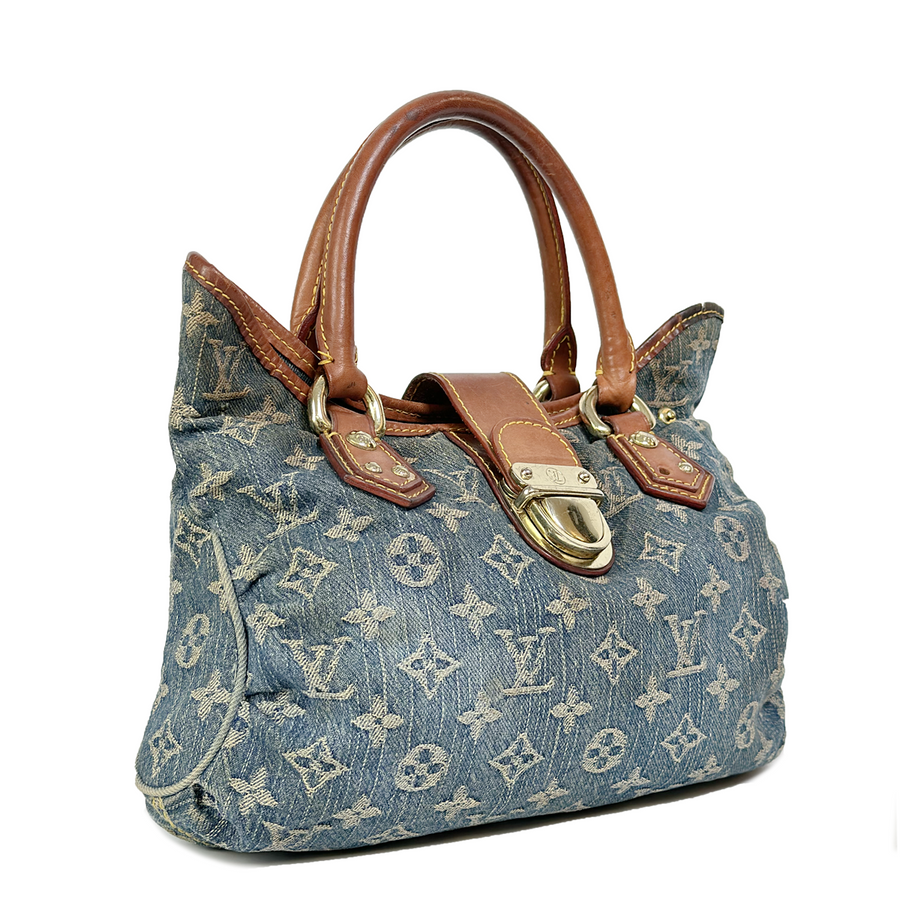 Louis Vuitton Monogram Denim Pleaty Satchel