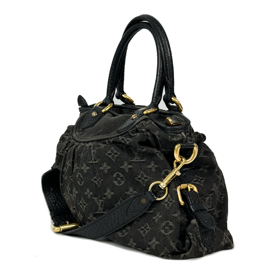 Louis Vuitton Black Monogram Denim Neo Cabby MM Bag