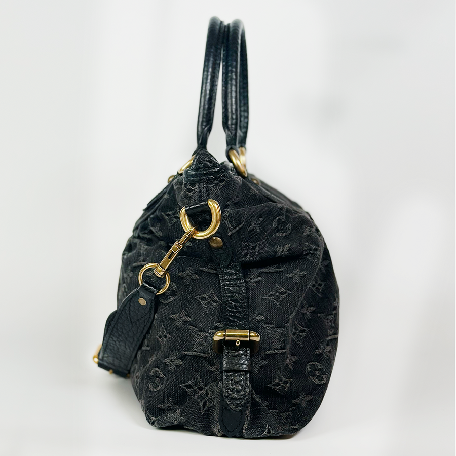 Louis Vuitton Black Monogram Denim Neo Cabby MM Bag