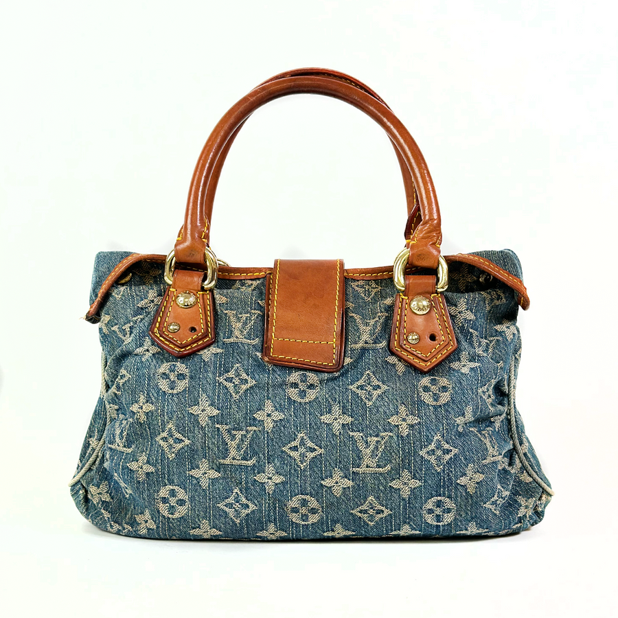 Louis Vuitton Monogram Denim Pleaty Satchel