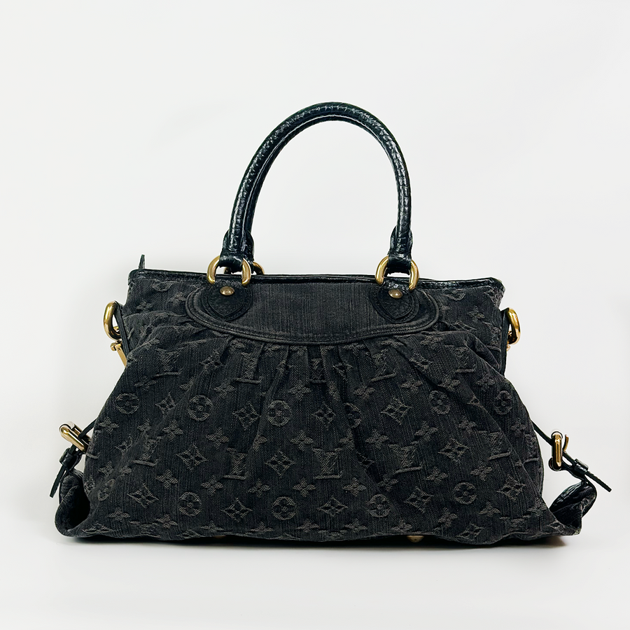 Louis Vuitton Black Monogram Denim Neo Cabby MM Bag