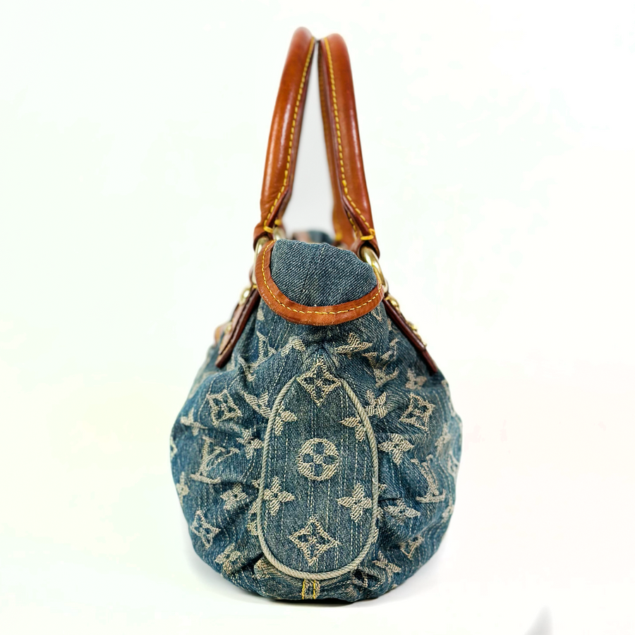 Louis Vuitton Monogram Denim Pleaty Satchel