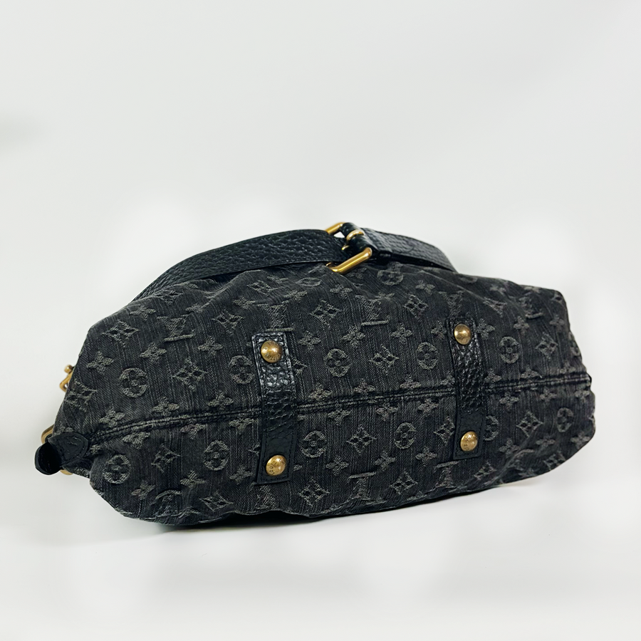 Louis Vuitton Black Monogram Denim Neo Cabby MM Bag