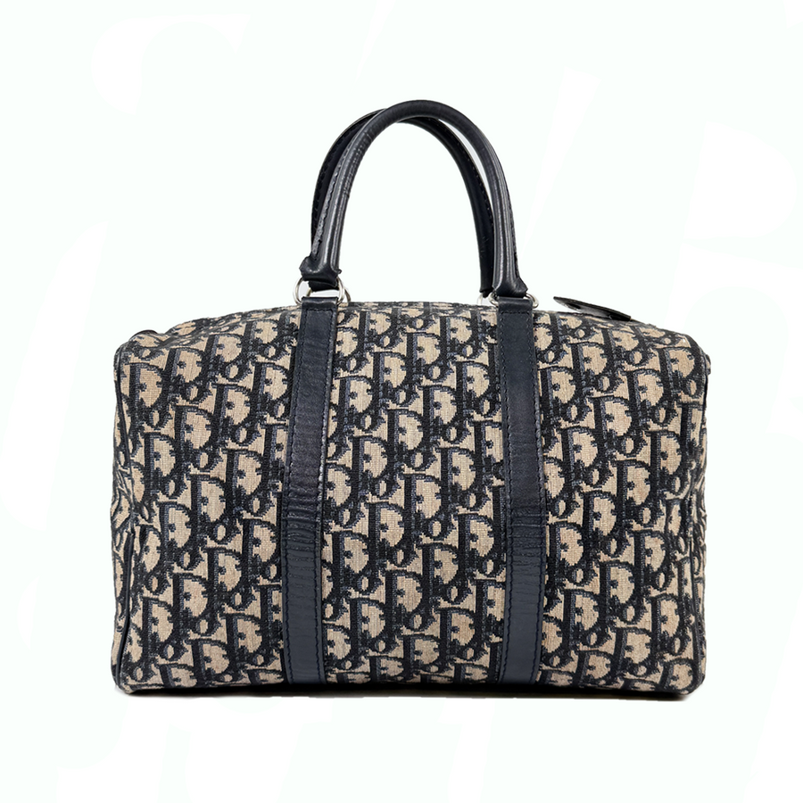 Trotter Canvas Boston Bag Navy