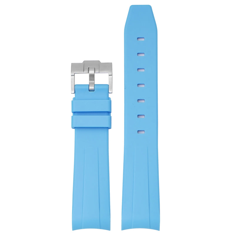 Curved Silicone Strap - Light Blue