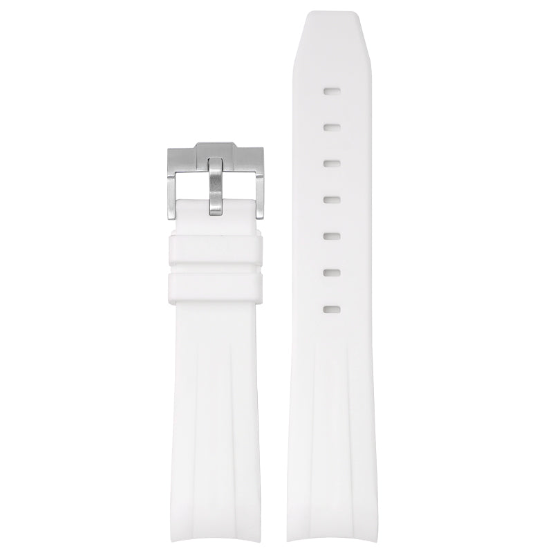 Curved Silicone Strap - White