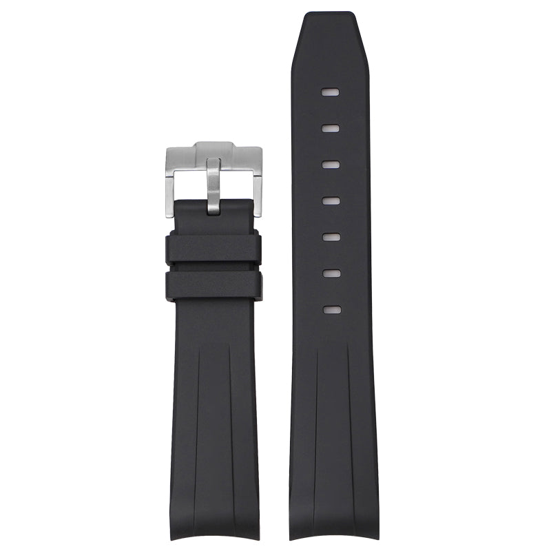 Curved Silicone Strap - Black