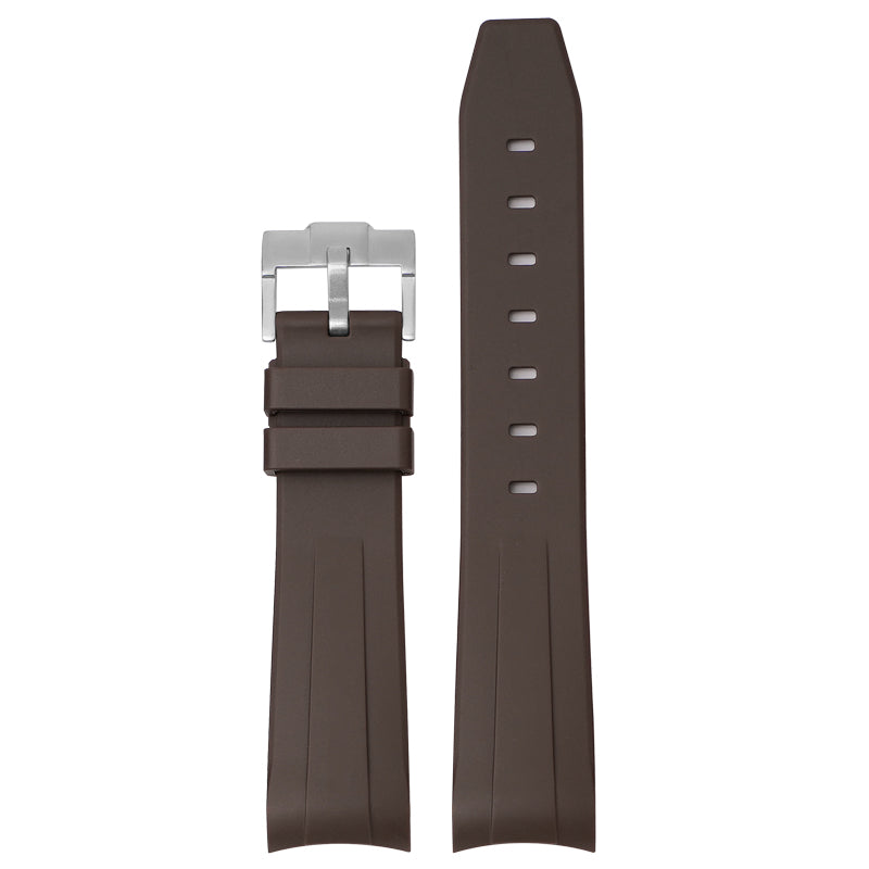 Curved Silicone Strap - Brown