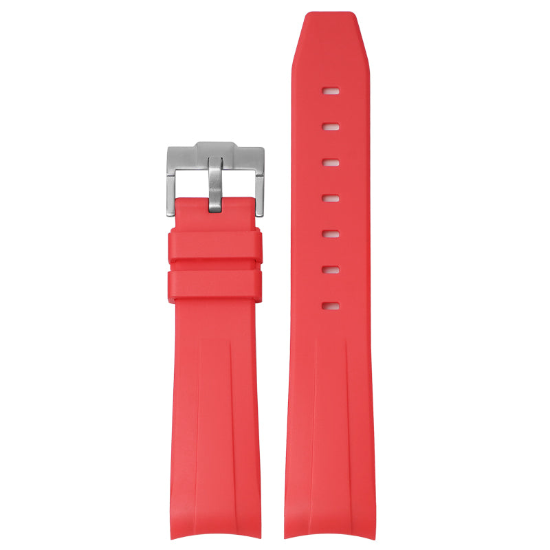 Curved Silicone Strap - Red